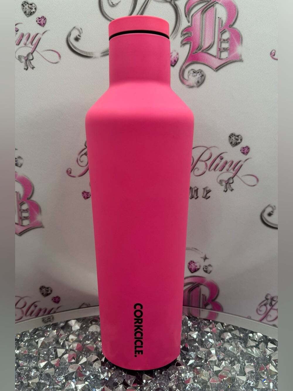 Corkcicle water bottle 16oz matte Neon Pink Insulated Bottle rare bottle